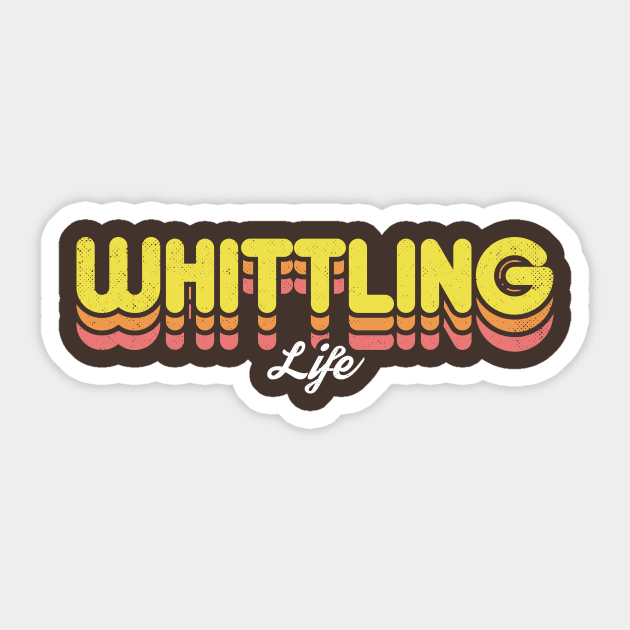 Retro Whittling Life Sticker by rojakdesigns